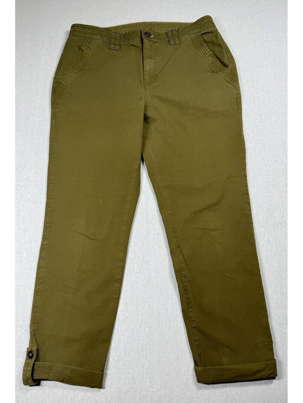 Orvis Pants Womens 10 Green Khaki Straight Casual Cotton‎ Stretch Chino Outdoor